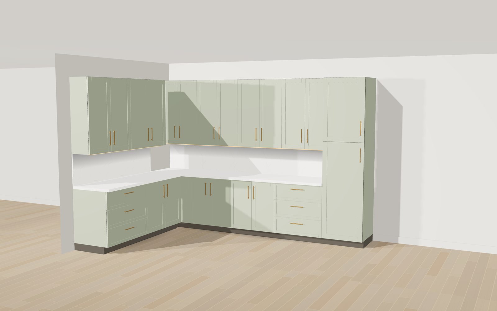 Sage shaker: 3D rendering of a Kabinet Worx design
