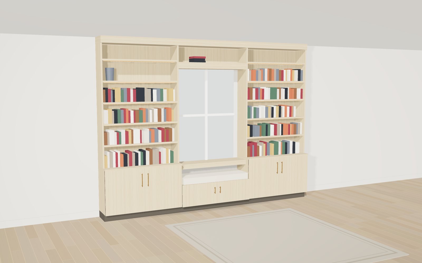 Window seat: 3D rendering of a Library Worx design